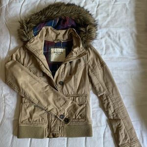 Abercrombie & Fitch jacket with faux-fur trim hood